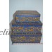 Decorative Stacking Boxes Fan Art Blue Gold Pooch and Sweetheart   183377087200